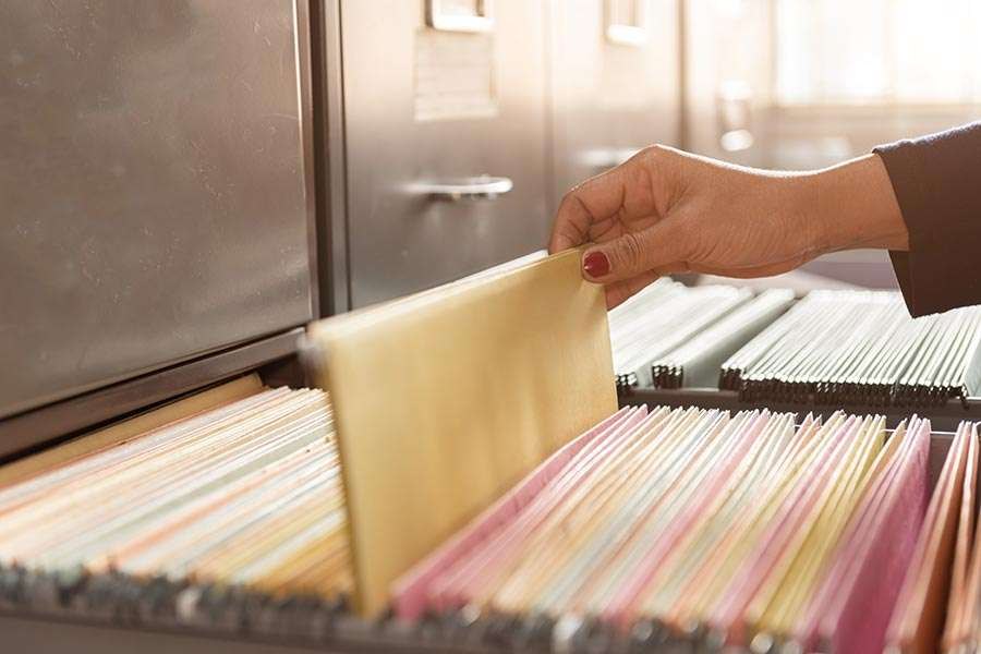 Files in a filing cabinet