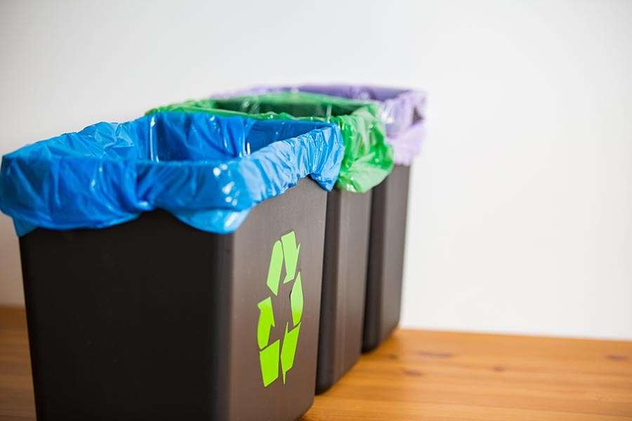 Recycling bins for disposal of unwanted items