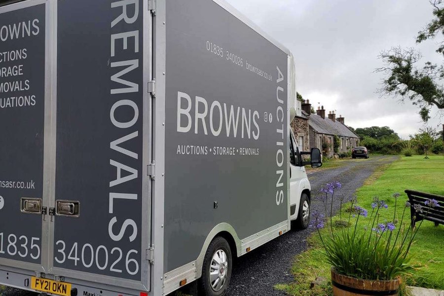 A Browns removals van in the Scottish Borders