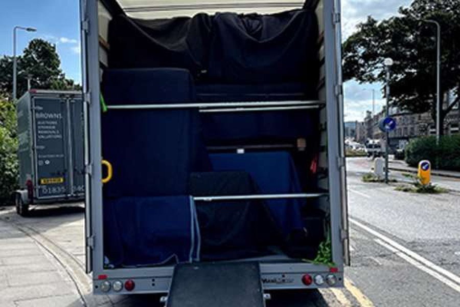 A Browns van being loaded for delivery